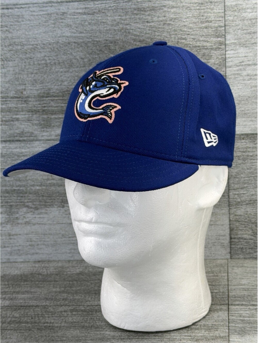 VTG RARE Columbus Catfish New Era 59Fifty USA Wool Minor League Hat Cap 7 1/4